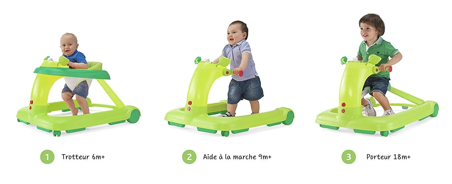 1-2-3 baby walker green