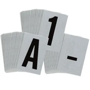 1" Character Height Black on Silver Reflective Numbers and Letters