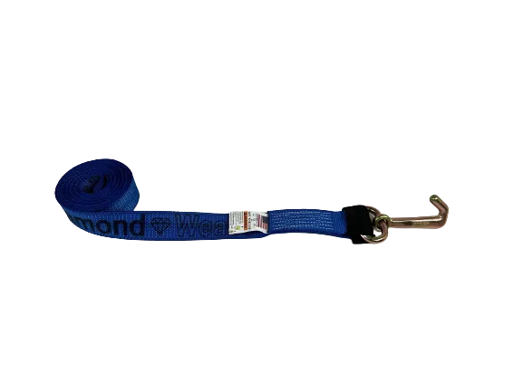 2" x 10' Diamond Weave Strap with Mini J Hooks and Finger Hook Ratchet (2 Pack)
