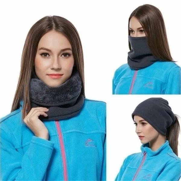 3 In 1 Winter Unisex Multifunctional Sport Scarf Headwear Face Mask Outdoor Neck Warmer Beanie