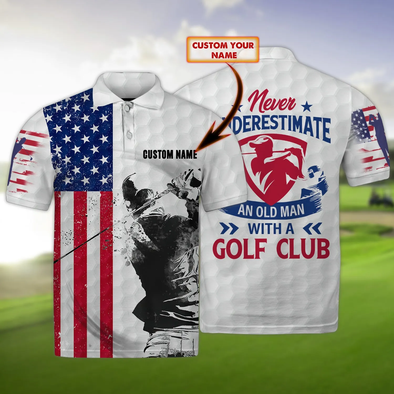 3D Golf 01 - Personalized Name 3D Polo Shirt - HN95