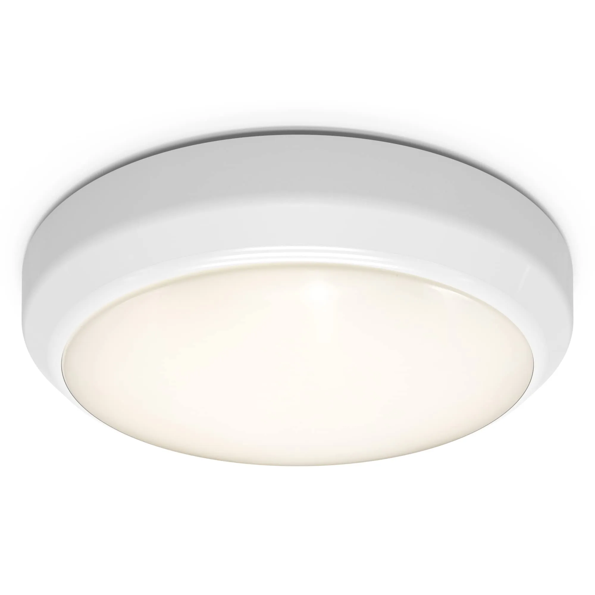 4lite Indoor Or Outdoor Round IP65 Wall/Celling LED Light 13w 1080lm White Bezel Warm White