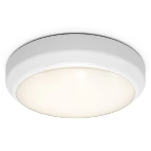 4lite Indoor Or Outdoor Round IP65 Wall/Celling LED Light 13w 1080lm White Bezel Warm White