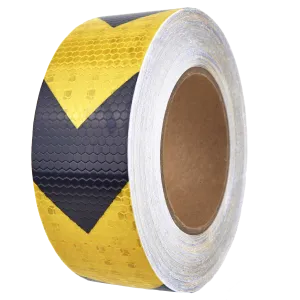 AL-Gard ALG-HRT-ABY Honeycomb Reflective Adhesive Tape, 2" x 25m (Yellow / Black Arrows)