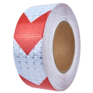 AL-Gard ALG-HRT-ARW Honeycomb Reflective Adhesive Tape, 2" x 25m (White / Red Arrows)