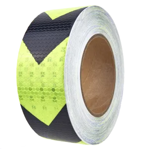 AL-Gard HRT-ABG Honeycomb Reflective Adhesive Tape, 2" x 25m (Green / Black Arrows)