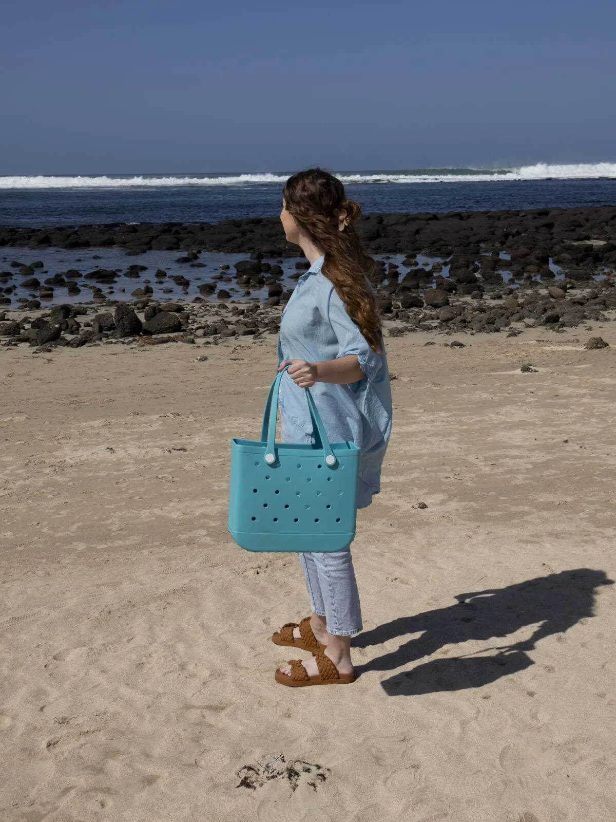 Aloha Vegan Tote Bag | Medium | Blue