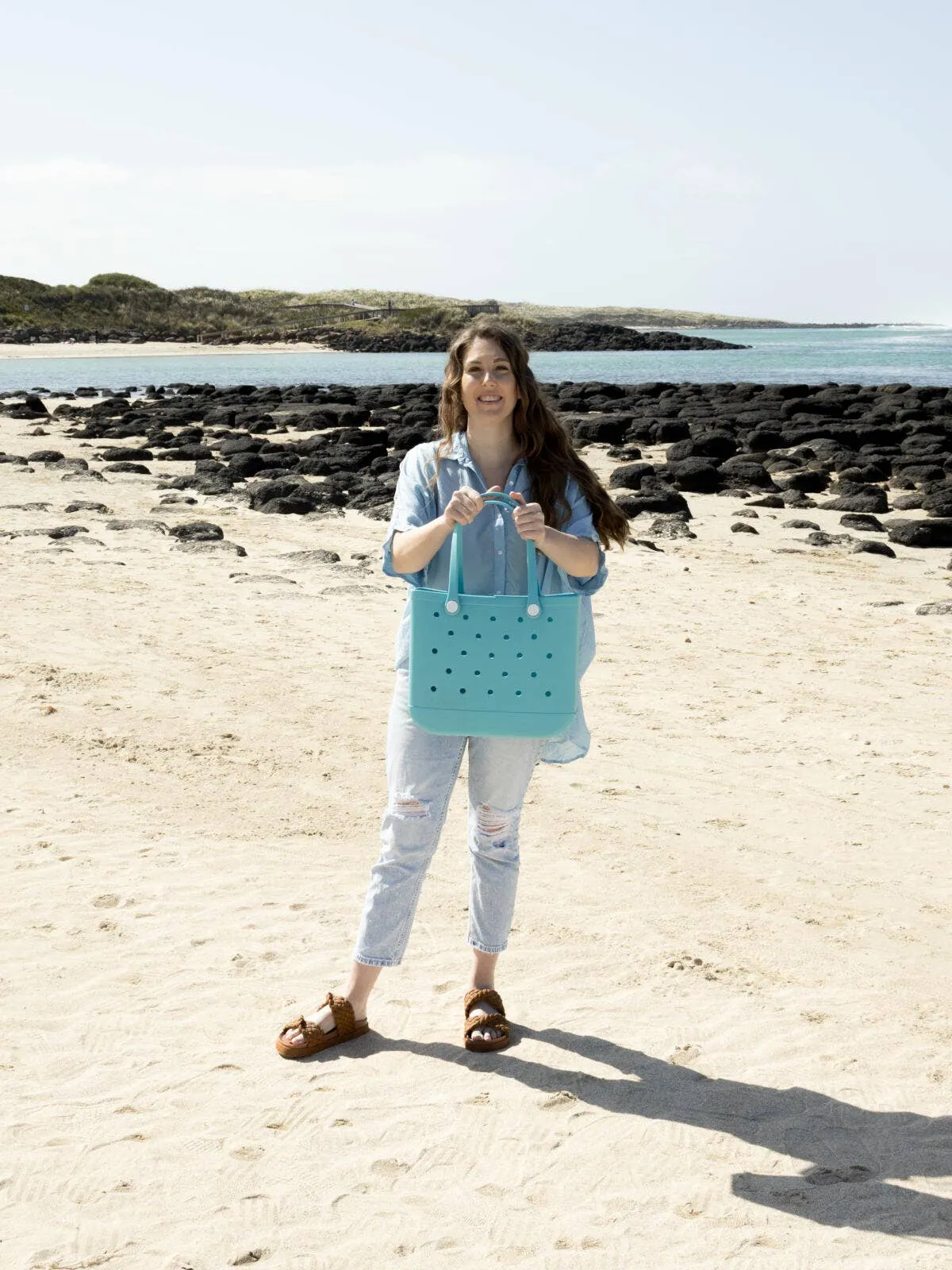 Aloha Vegan Tote Bag | Medium | Blue