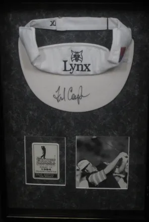 American Golfer Fred Couples Signed Golf Visor Framed & Matted with JSA COA