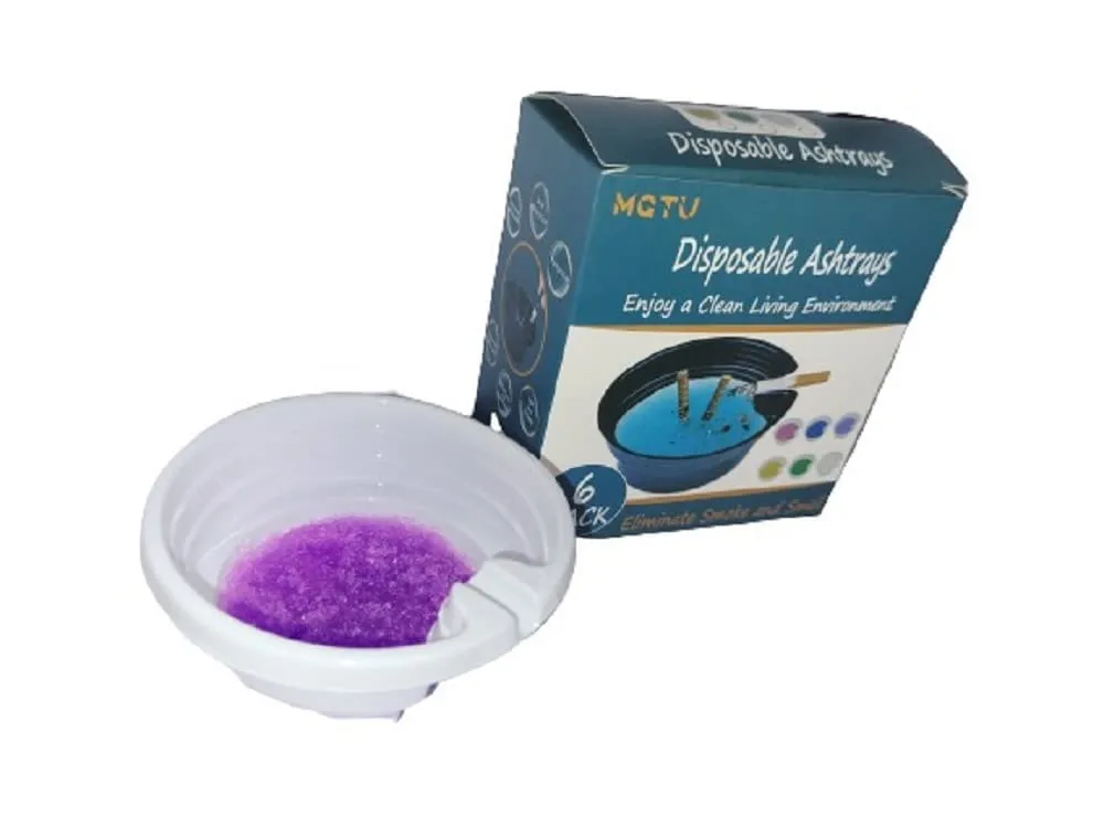 Ashtrays with Ash Absorbing Balm, Disposable Ashtray with Sand, Small Portative Ash holder for Quickly Extinguish Cigarette, Reduce Ash Raising, Ashtray Outdoor