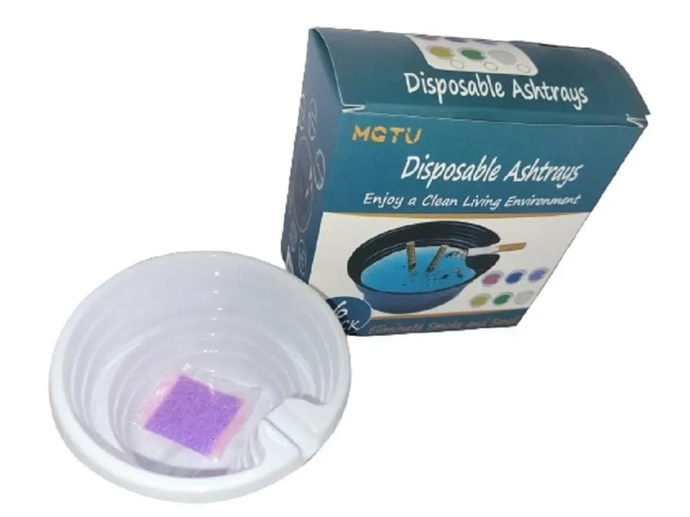 Ashtrays with Ash Absorbing Balm, Disposable Ashtray with Sand, Small Portative Ash holder for Quickly Extinguish Cigarette, Reduce Ash Raising, Ashtray Outdoor