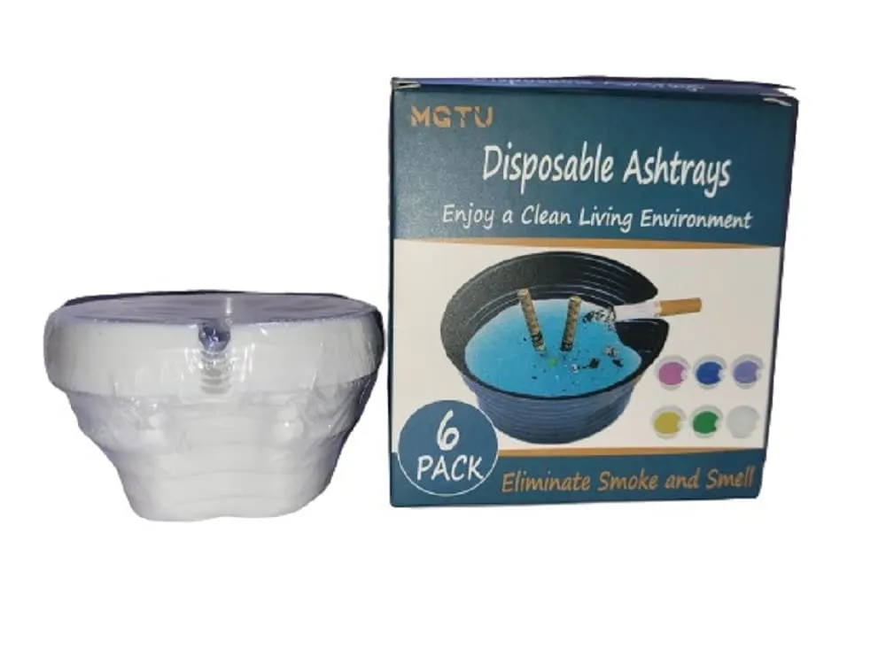 Ashtrays with Ash Absorbing Balm, Disposable Ashtray with Sand, Small Portative Ash holder for Quickly Extinguish Cigarette, Reduce Ash Raising, Ashtray Outdoor