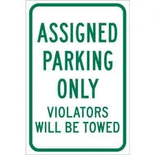 Assigned Parking Only Violators Will Be Towed Sign/ Buy online