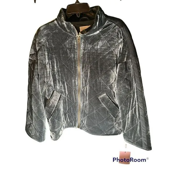 Avec Les Fils Box Quilt Charcoal Navy Oversize Jacket