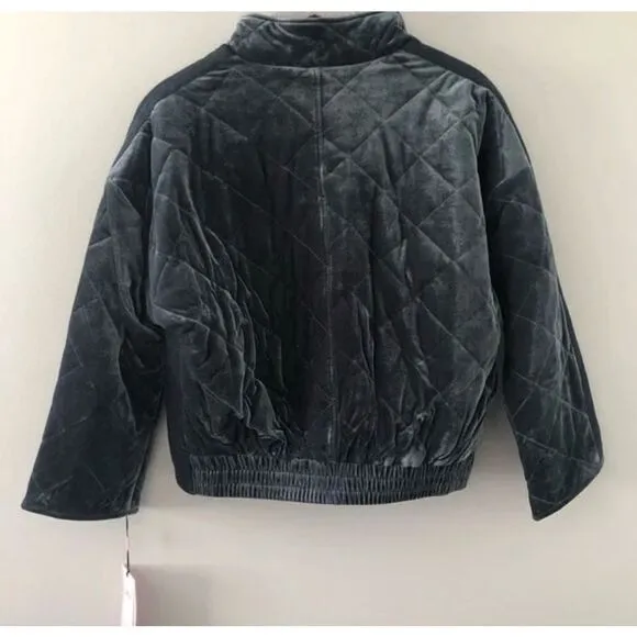 Avec Les Fils Box Quilt Charcoal Navy Oversize Jacket