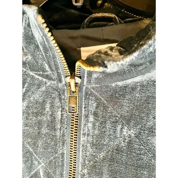 Avec Les Fils Box Quilt Charcoal Navy Oversize Jacket