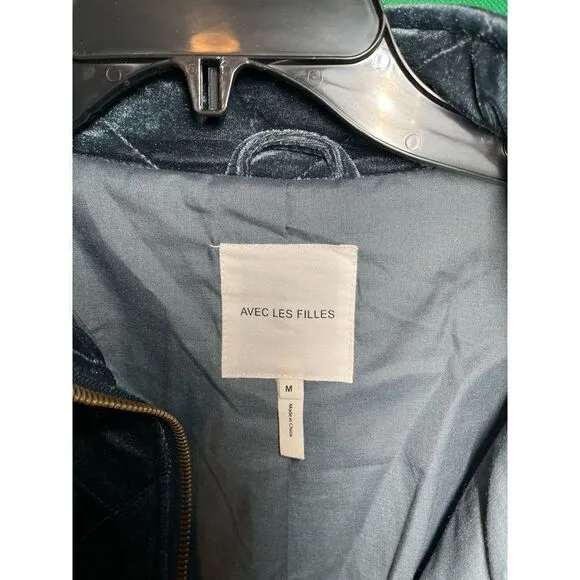 Avec Les Fils Box Quilt Charcoal Navy Oversize Jacket