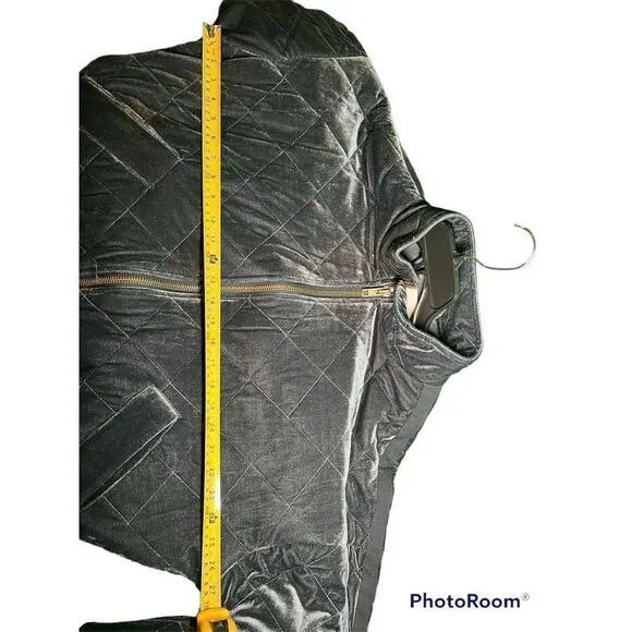 Avec Les Fils Box Quilt Charcoal Navy Oversize Jacket