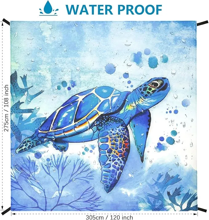 Beach Blanket Sandproof Extra Large Beach Mat Adults Waterproof Quick Drying Sand Free Mat Made by Premium Polyester with 4 Stakes & 4 Corner Pockets for Outdoor Travel Camping Hiking