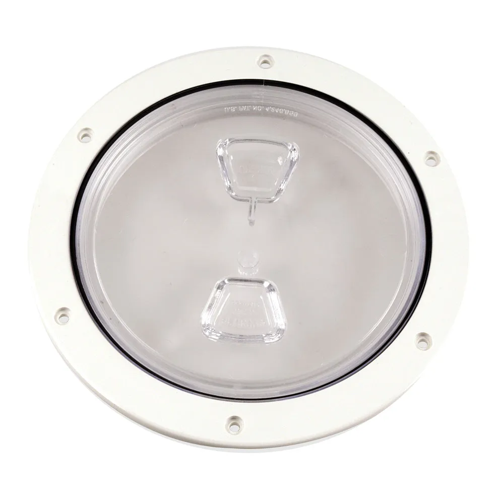 Beckson 6" Clear Center Screw Out Deck Plate - White [DP60-W-C]