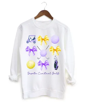 Bella Canvas DC Golf Sweatshirt/ Purple and Gold Golf Sweater