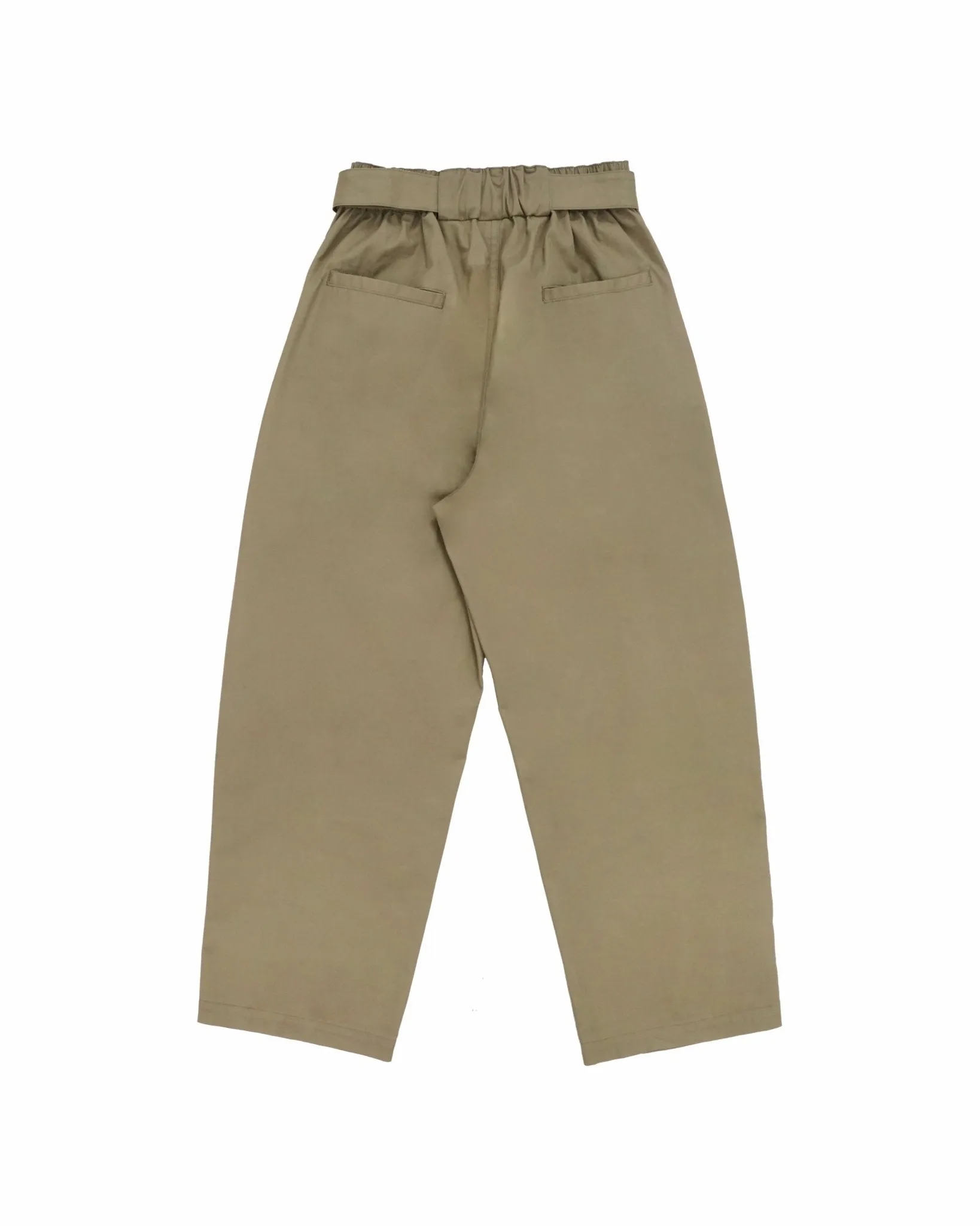 Belted Bag Trousers - Khaki