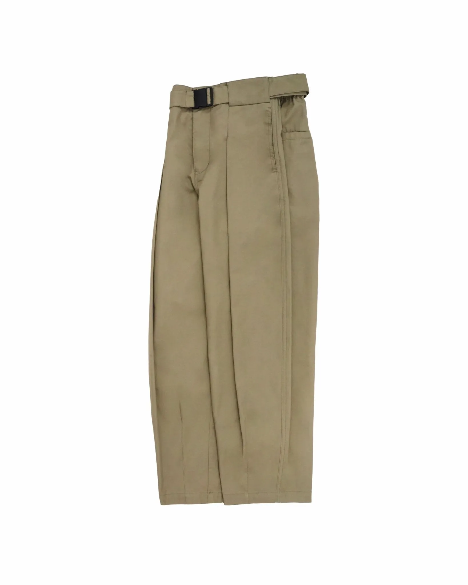 Belted Bag Trousers - Khaki