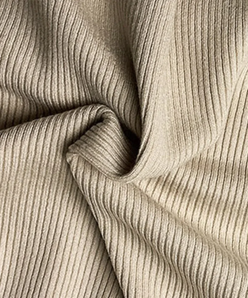 BENECIA 12 Round Neck Ribbed Knit - Oatmeal