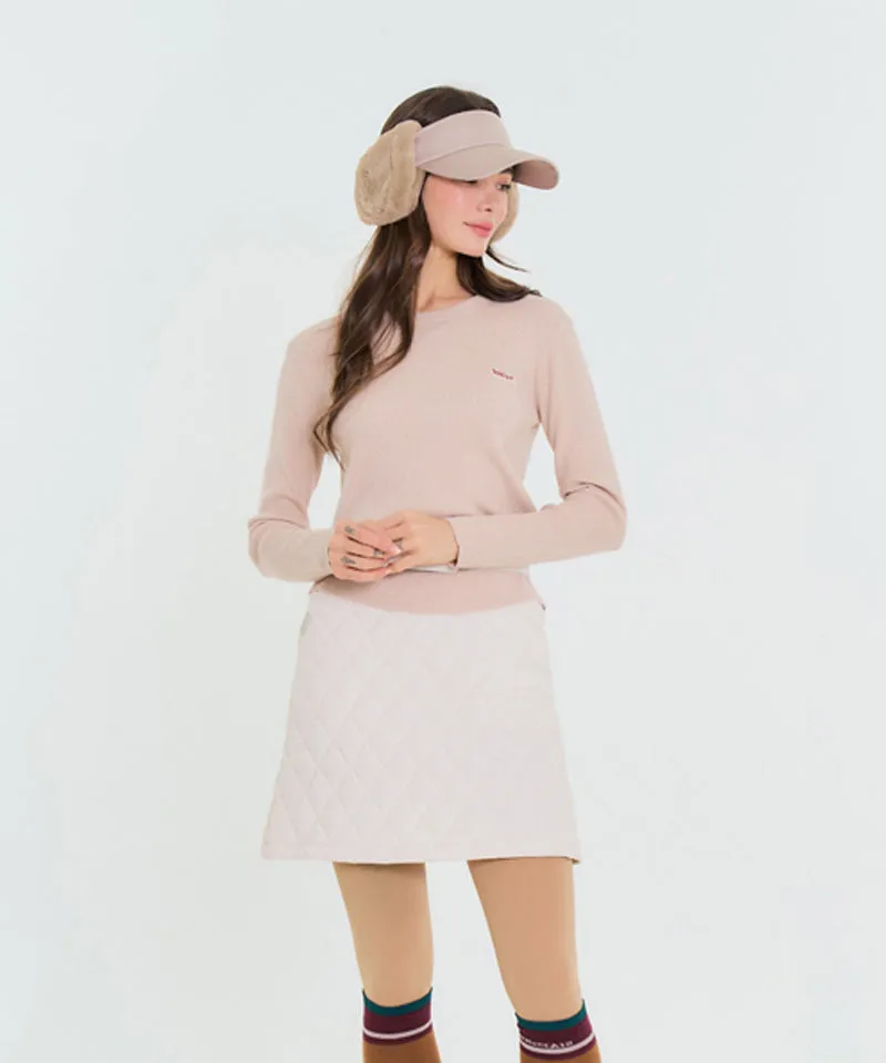 BENECIA 12 Round Neck Ribbed Knit - Oatmeal