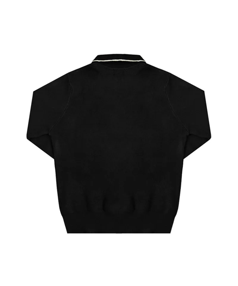 BENECIA 12 Two-Pocket Knit Anorak - Black