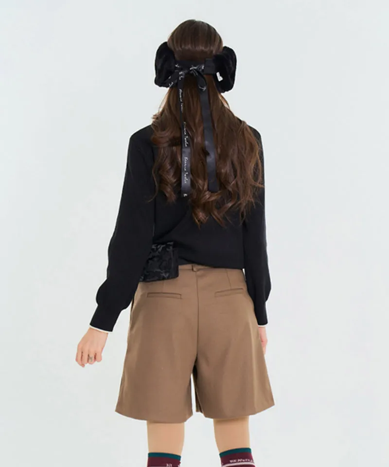 BENECIA 12 Two-Pocket Knit Anorak - Black