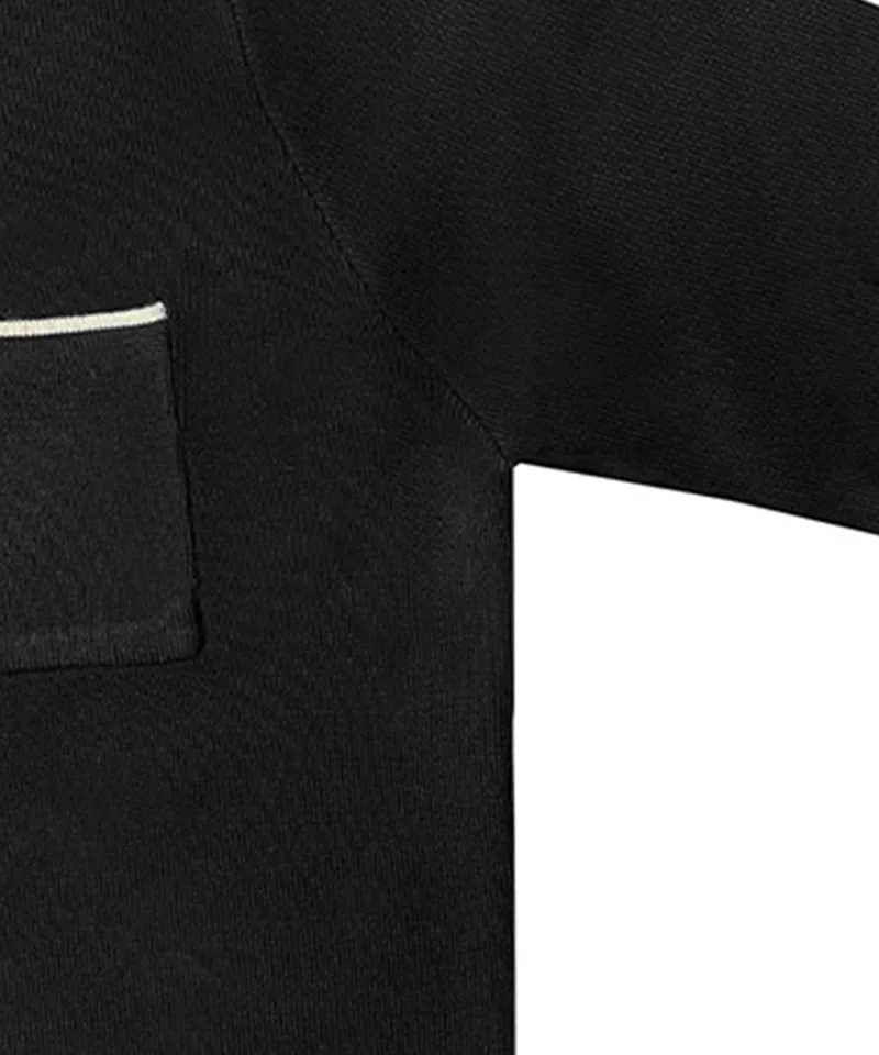 BENECIA 12 Two-Pocket Knit Anorak - Black