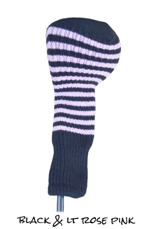 Black and Light Rose Pink Club Sock Golf Headcover