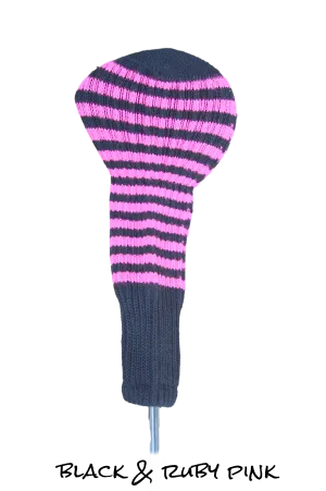 Black and Ruby Pink Club Sock Golf Headcover
