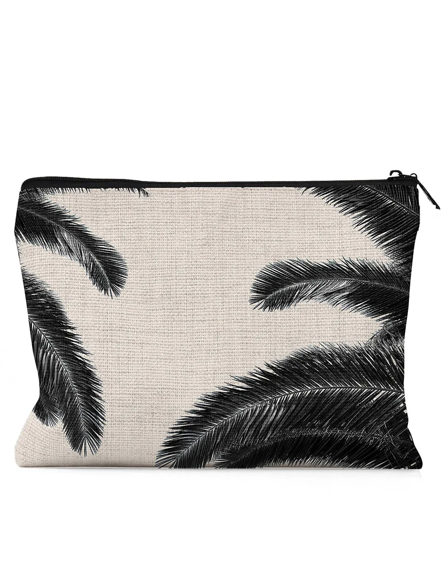 Black and White Palm Pouch, College Student Gift, Pencil Pouch,Christmas Gift, Travel bag, Make up bag, Mother's Day Gift, Easter Gift