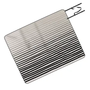 Black Vertical Lines Picnic Blanket