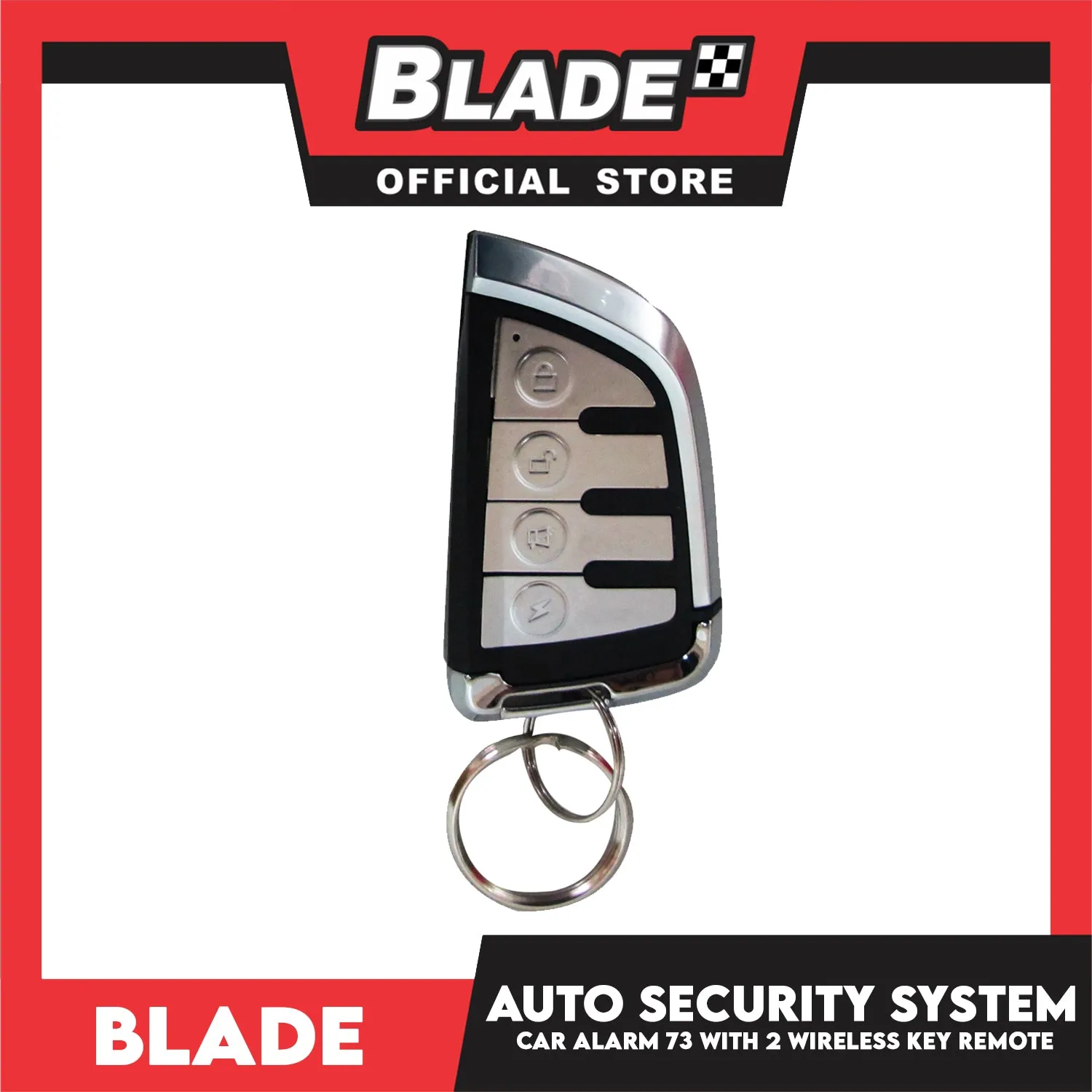 Blade Car Alarm 73 Auto Security Keyless Entry System with 2 Remote Controls & Siren Sensor- 12V Universal Remote Auto Door Lock/Unlock