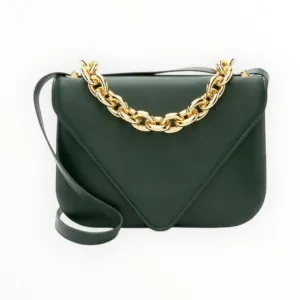 Bottega Veneta Mount Envelope Shoulder Bag - Forest Green - Size W27cm x  H20cm x D4cm