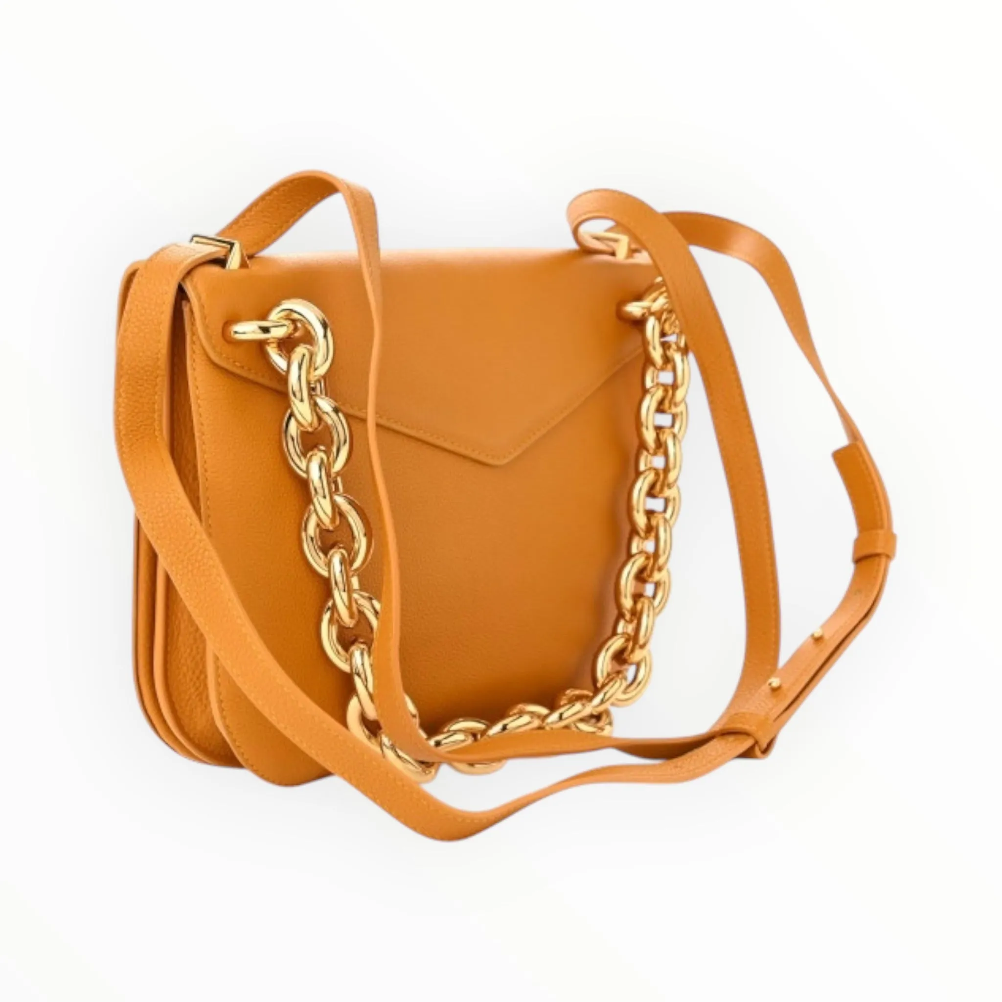 Bottega Veneta Mount Envelope Shoulder Bag - Sunshine - Size W27cm x  H20cm x D4cm