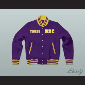 Boynton Beach Community High School Tigers Purple/Yellow Varsity Letterman Jacket-Style Sweatshirt