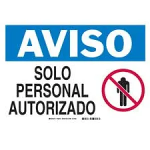 Brady AVISO Solopersonal Autorizado Sign/ Buy online