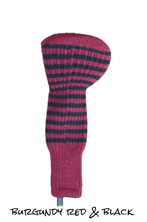 Burgundy Red and Black Club Sock Golf Headcover