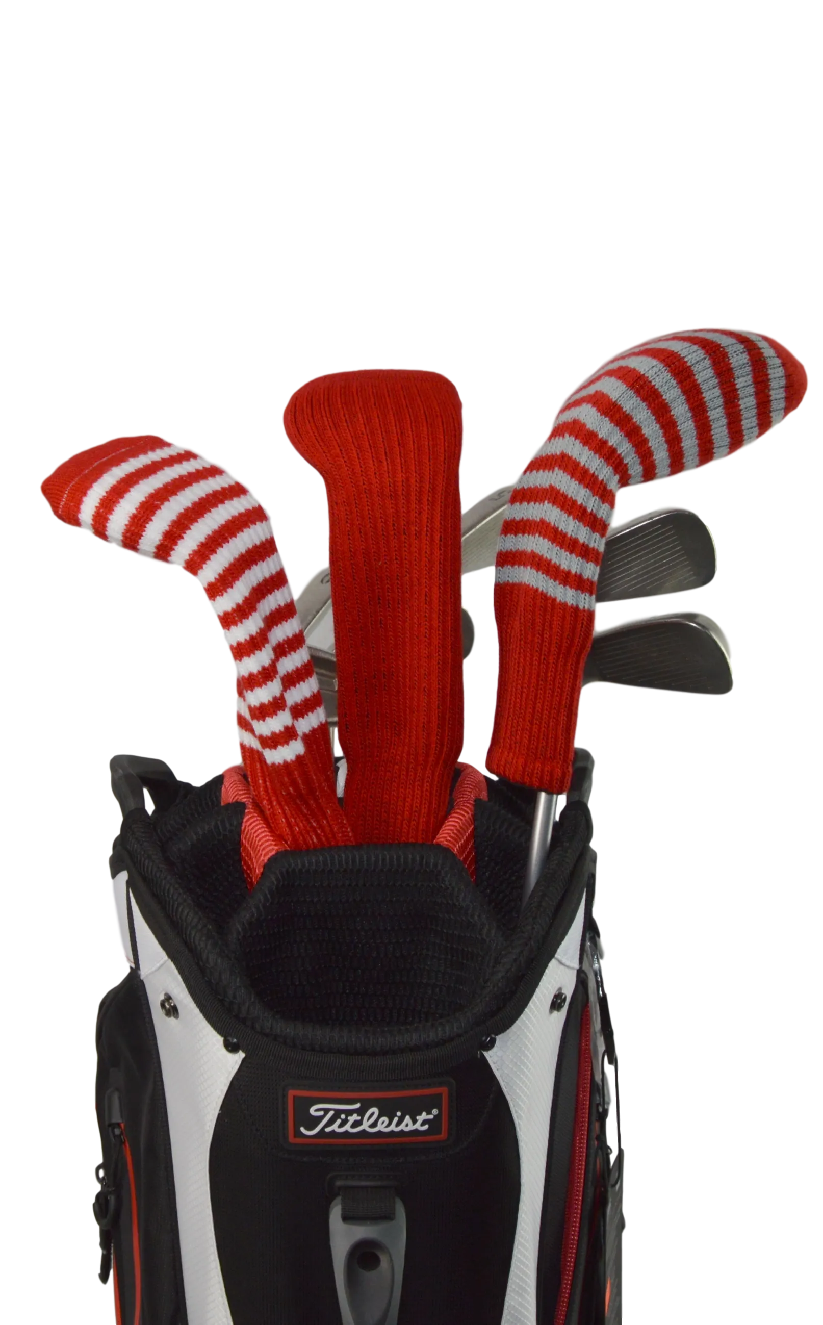 Burgundy Red and White Club Sock Golf Headcover