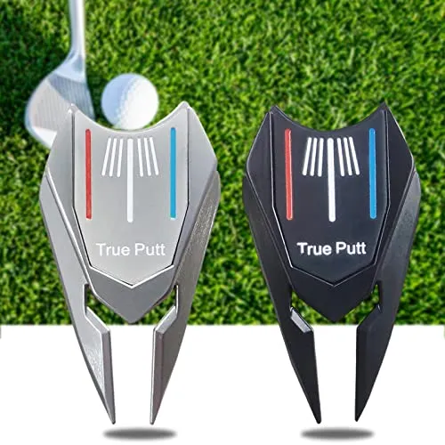 CALADNIS Divot Repair Fork Golf Ball Marker Golf Accessories Detachable Golfer Silver