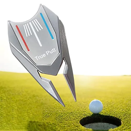 CALADNIS Divot Repair Fork Golf Ball Marker Golf Accessories Detachable Golfer Silver
