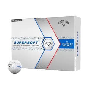 Callaway Supersoft Splatter 360 Golf Balls - White/Blue