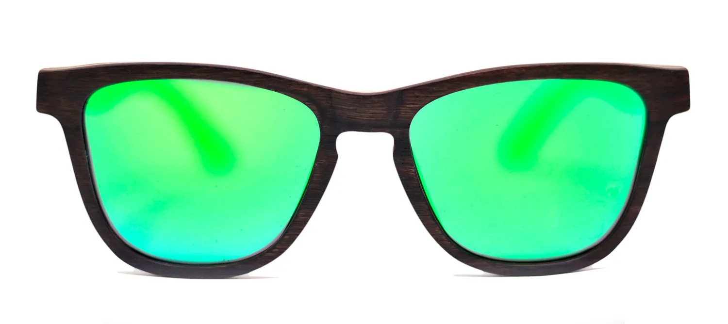 Camber Series / Ebony Wood / Polarized Sunglasses / Green Lenses