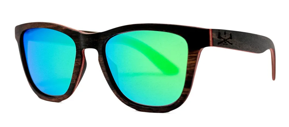 Camber Series / Ebony Wood / Polarized Sunglasses / Green Lenses