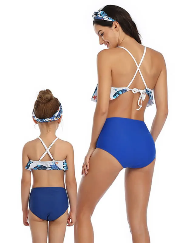 Cami Top & High Waist Mommy And Me Matching Bikinis
