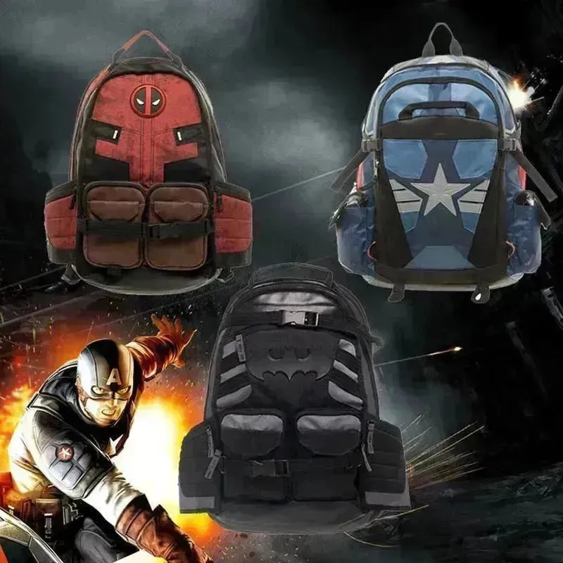 Captain America Batman Backpack For Kids